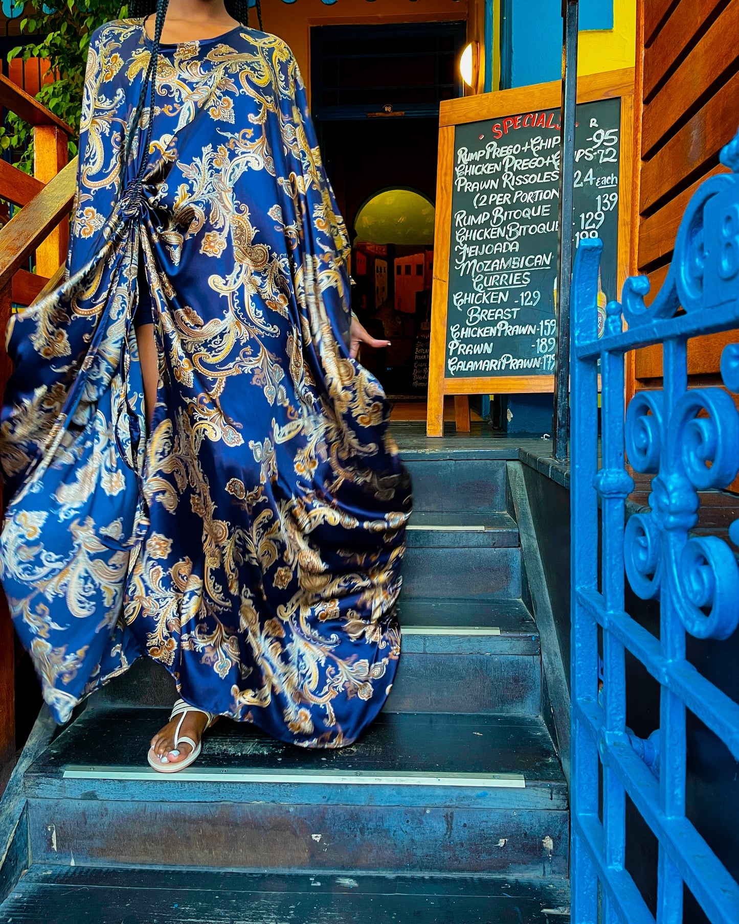 Teana Flowered Silk Kaftan