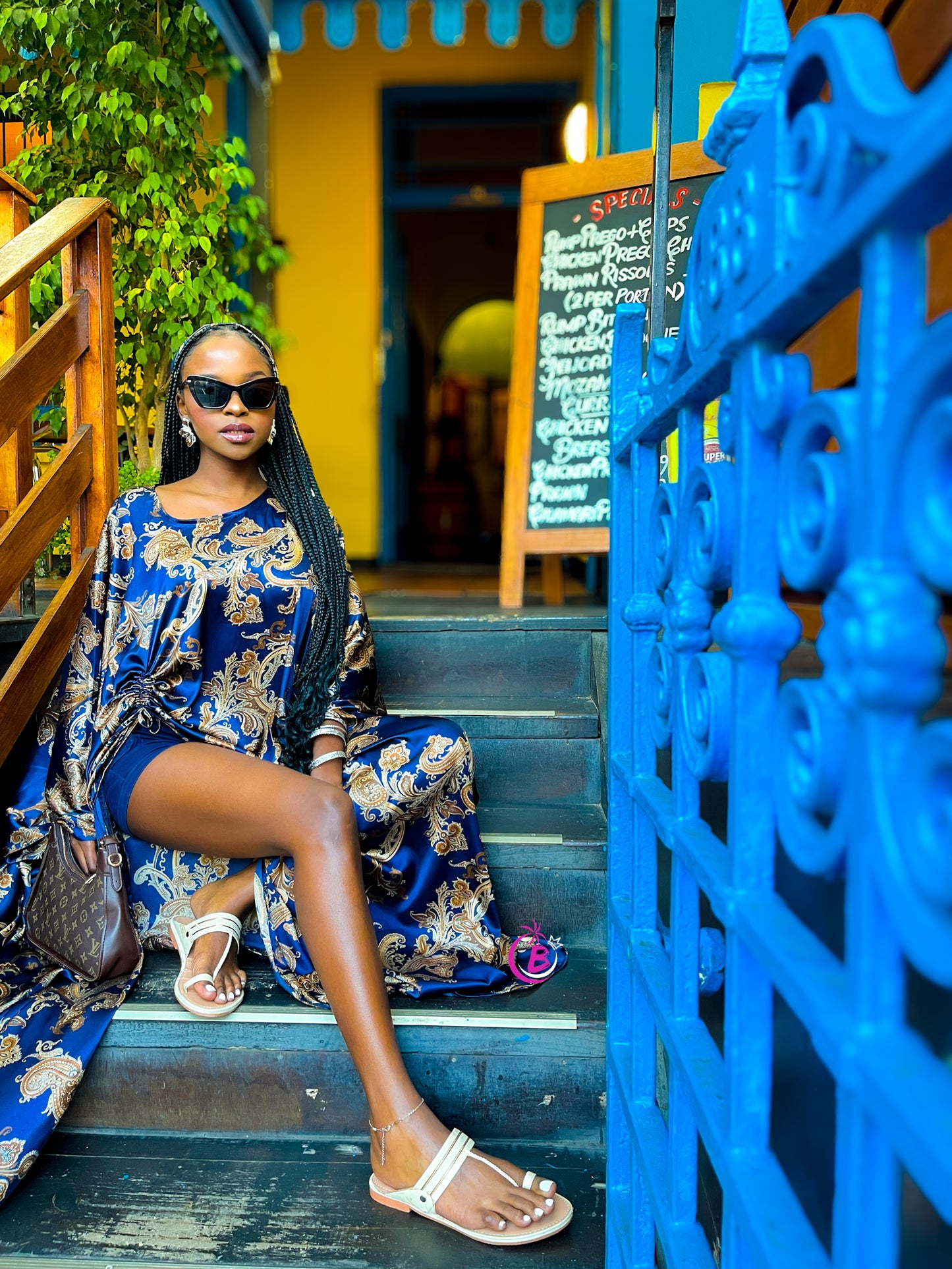 Teana Flowered Silk Kaftan