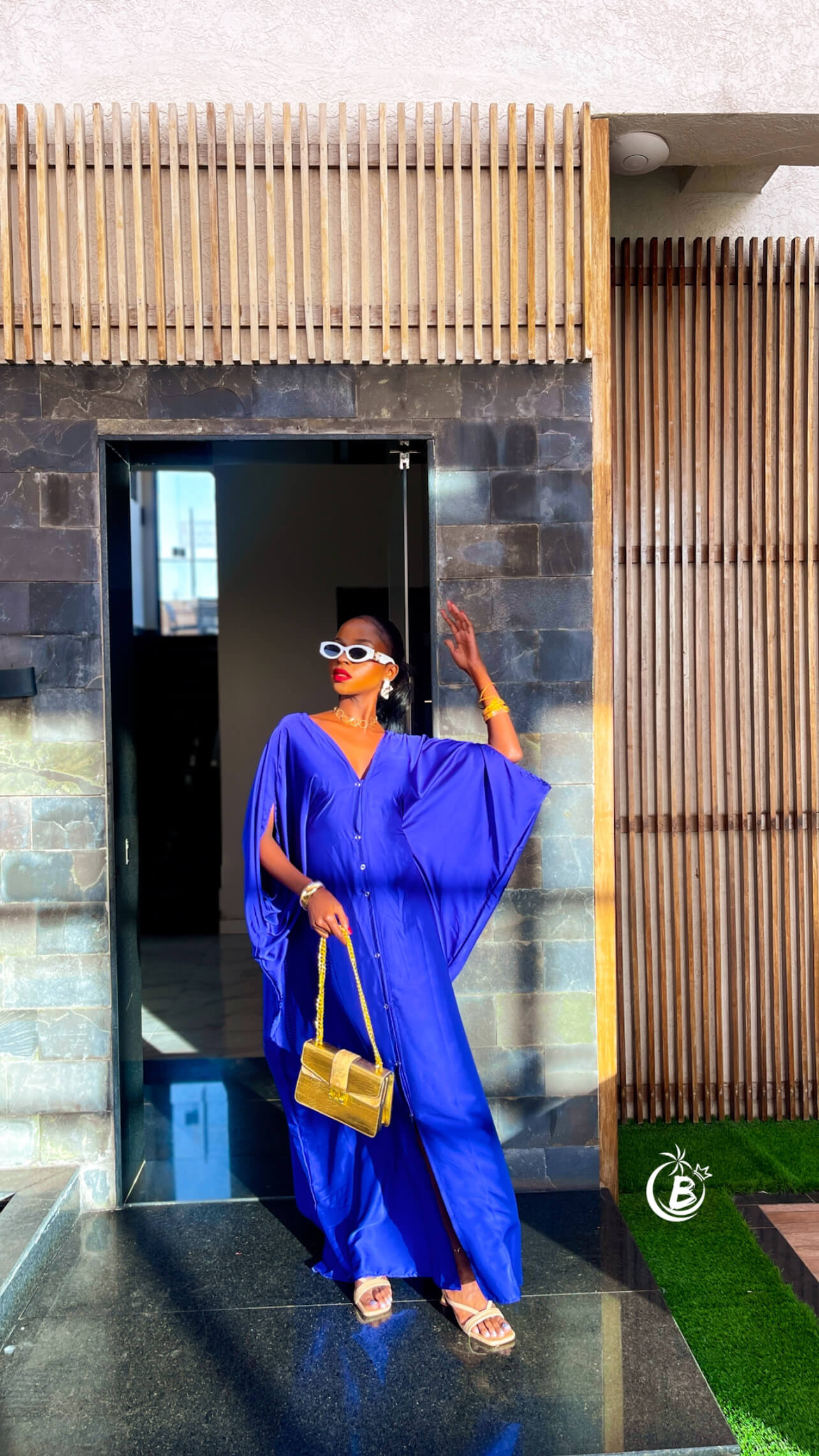 Blue Button Down Kaftan