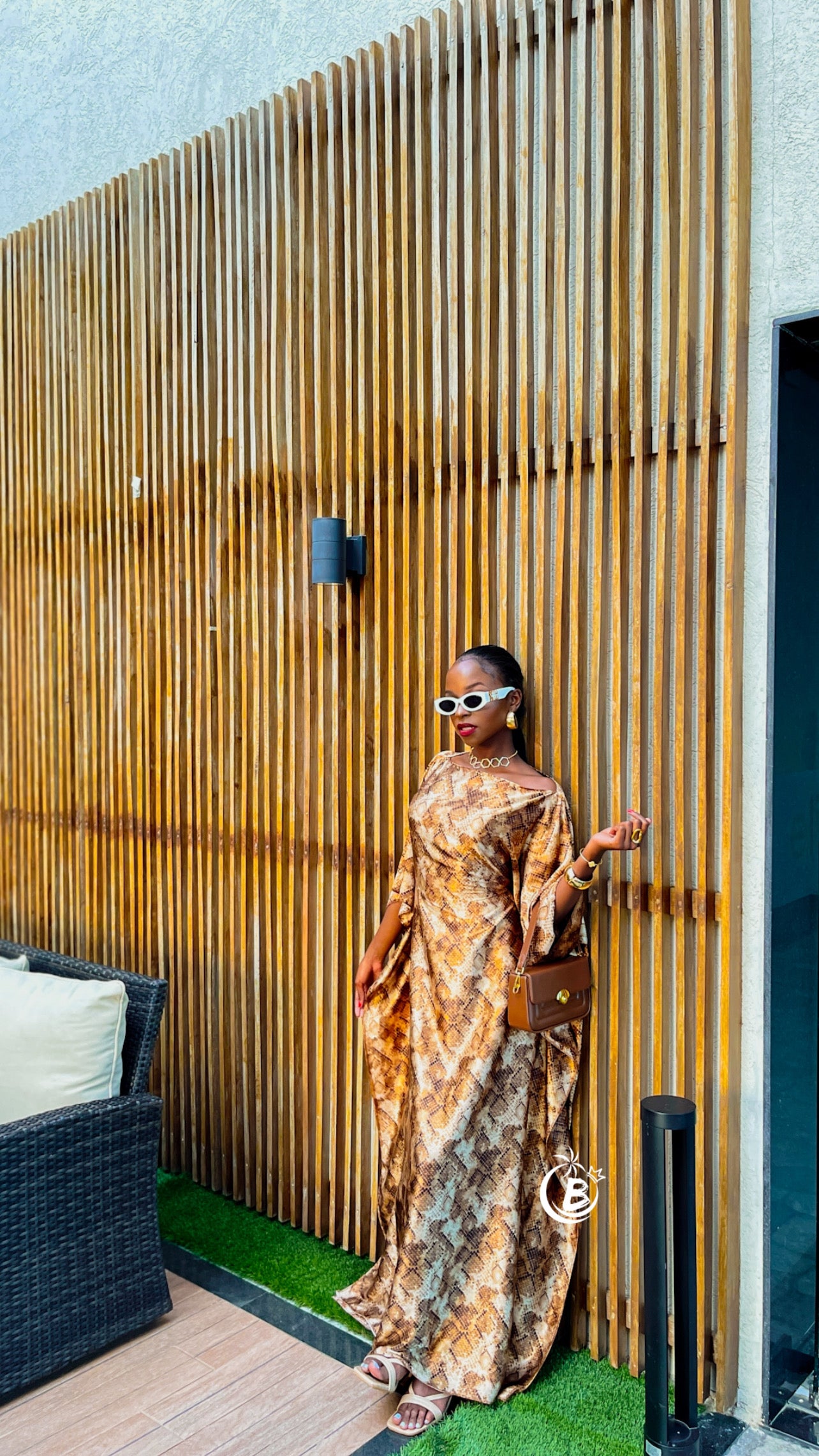 IT GIRL Animal Print Butterfly Kaftan