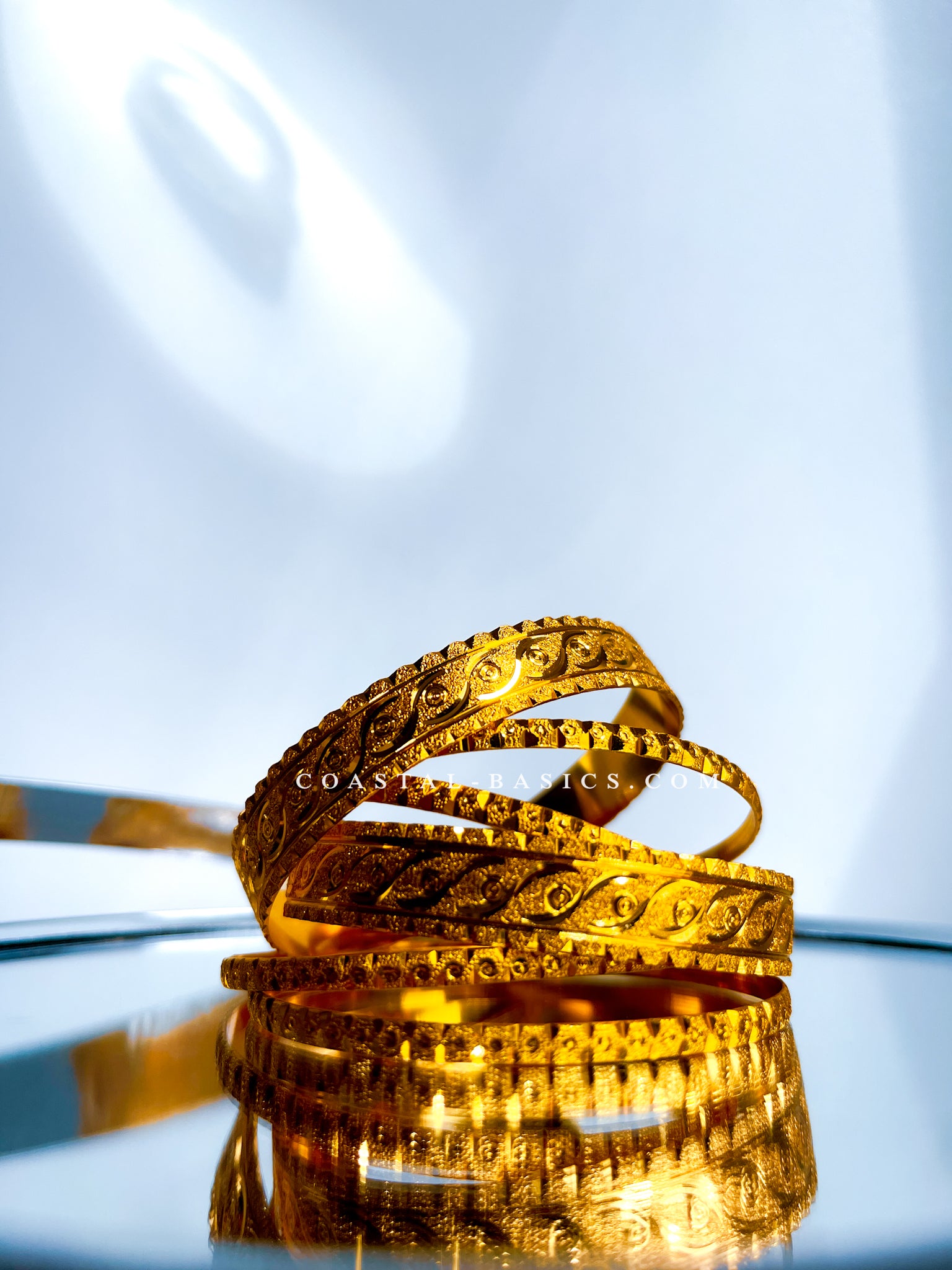 Gold coastal jewellery stack, Medium size, 9pc bundle - Coastal Basics