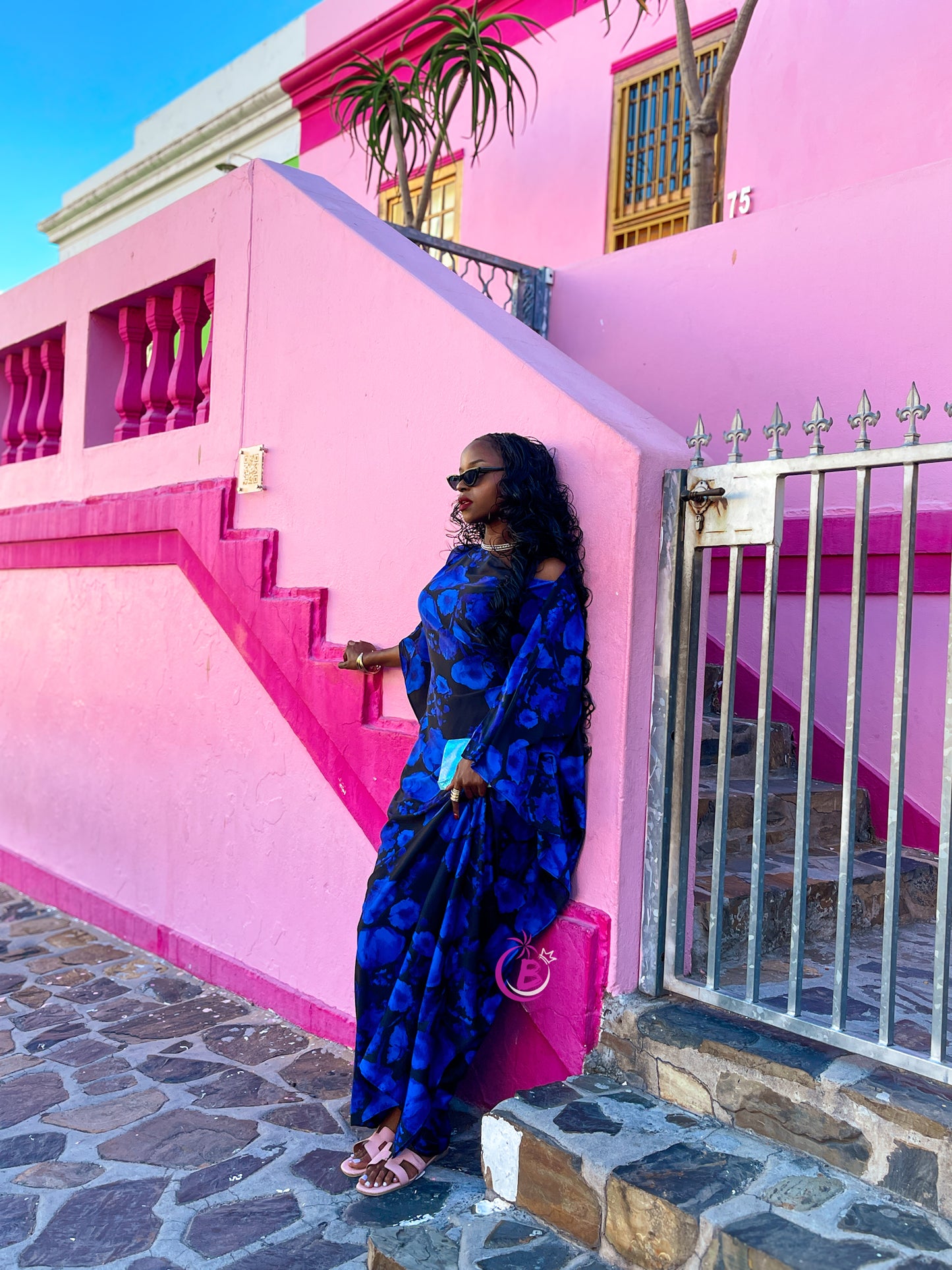 Vacay Edit - Blue Flowers Butterfly Kaftan