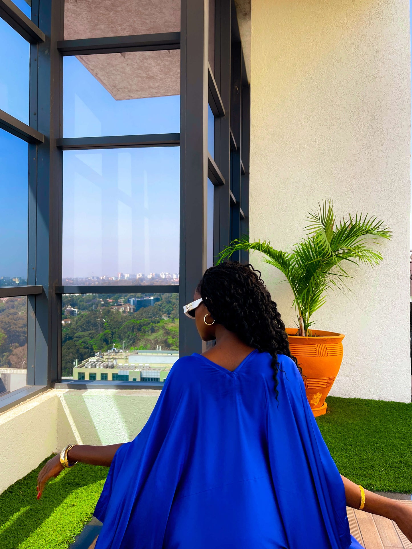 Deep Blue Button Down Kaftan