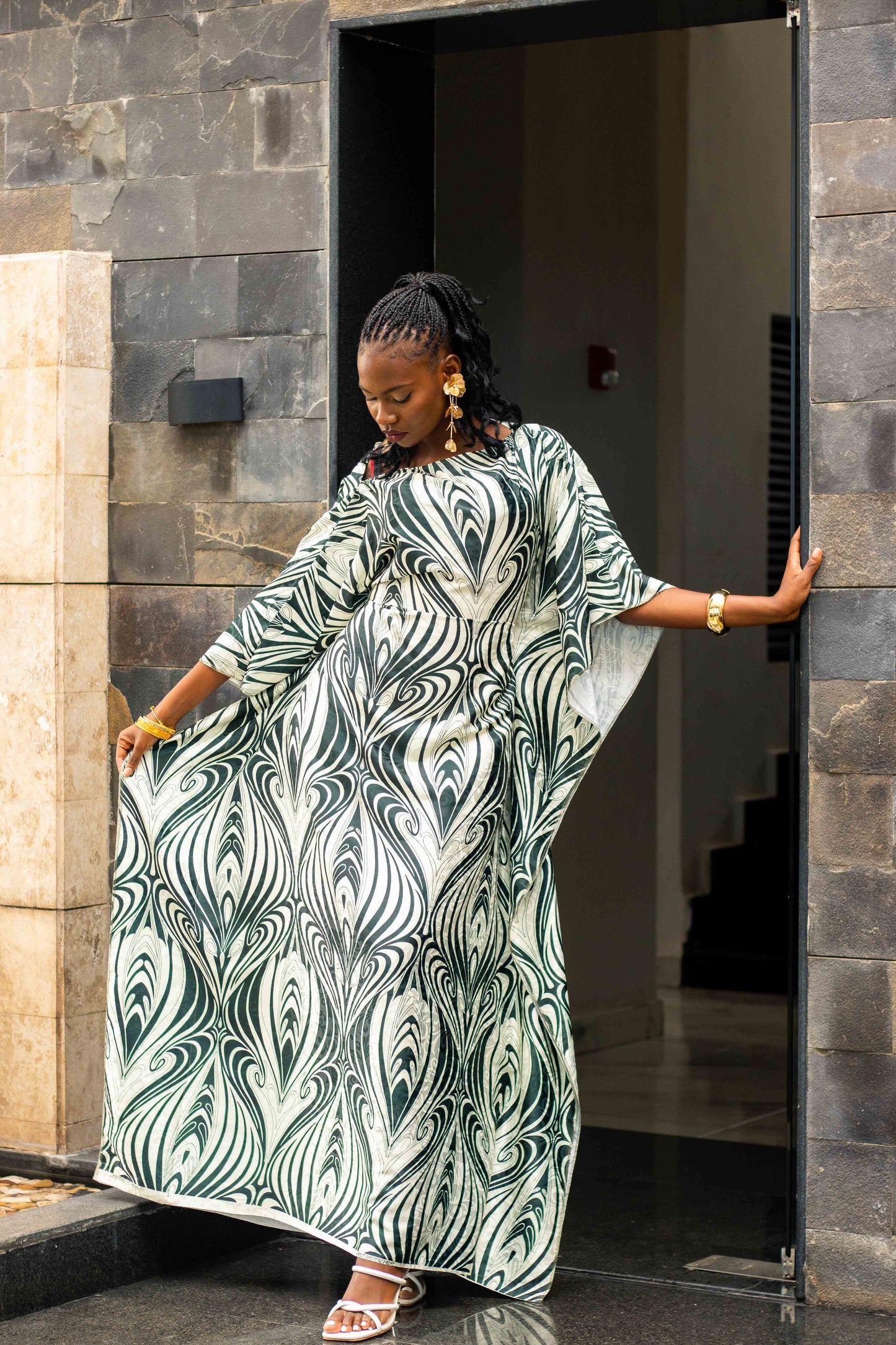 Alya Green Butterfly Kaftan