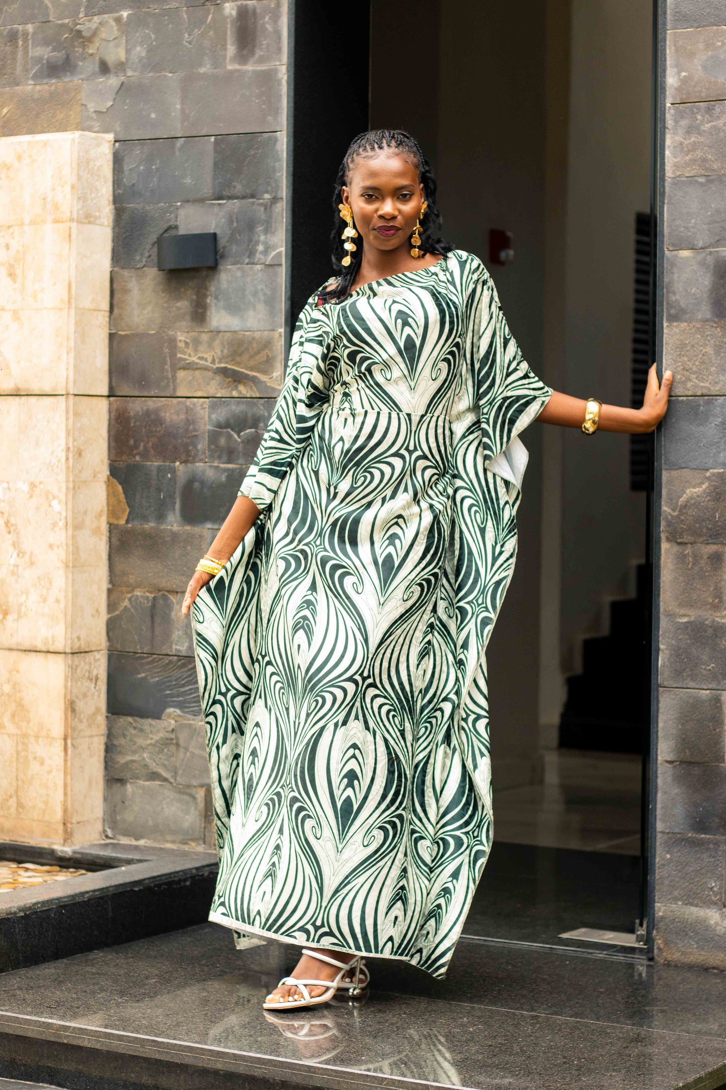 Alya Green Butterfly Kaftan