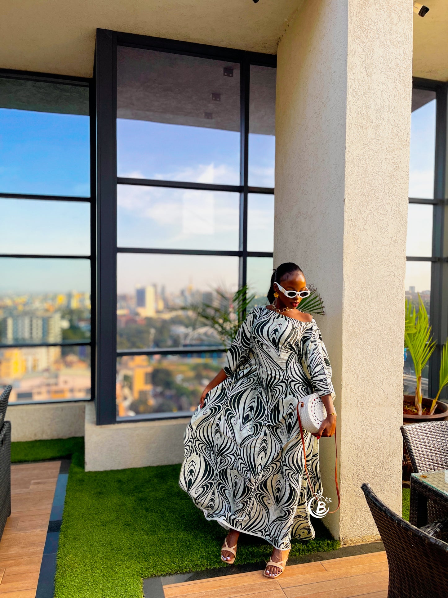 Alya Green Butterfly Kaftan