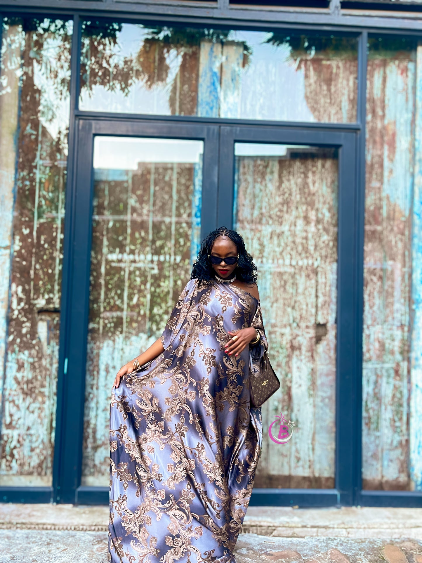 Signature Grey Butterfly Kaftan