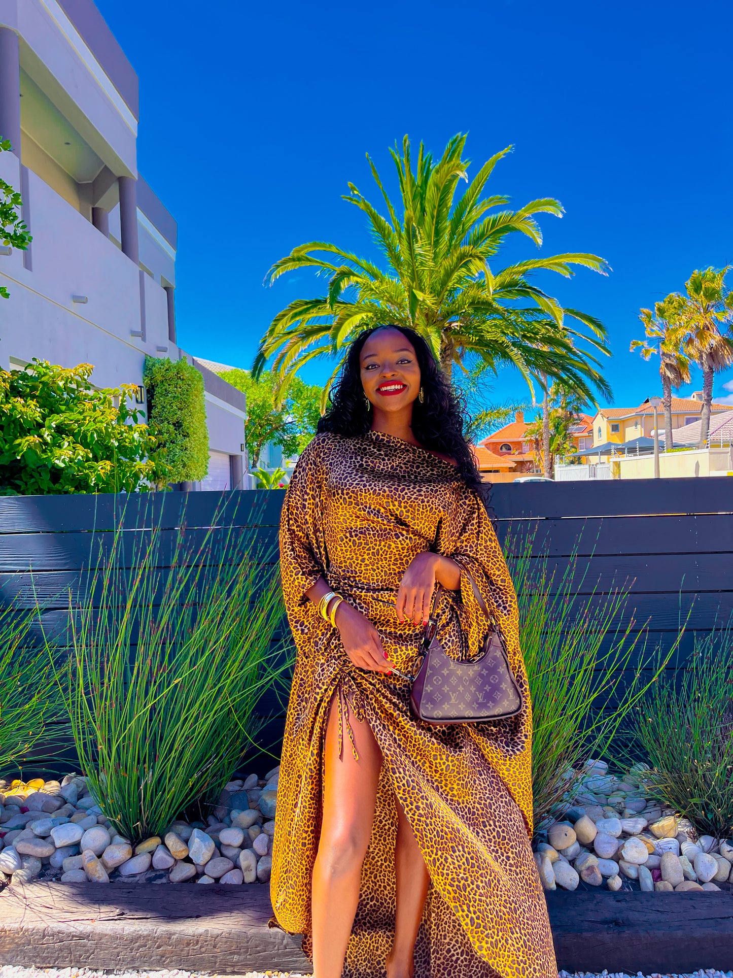 Brown Leopard Slit Kaftan
