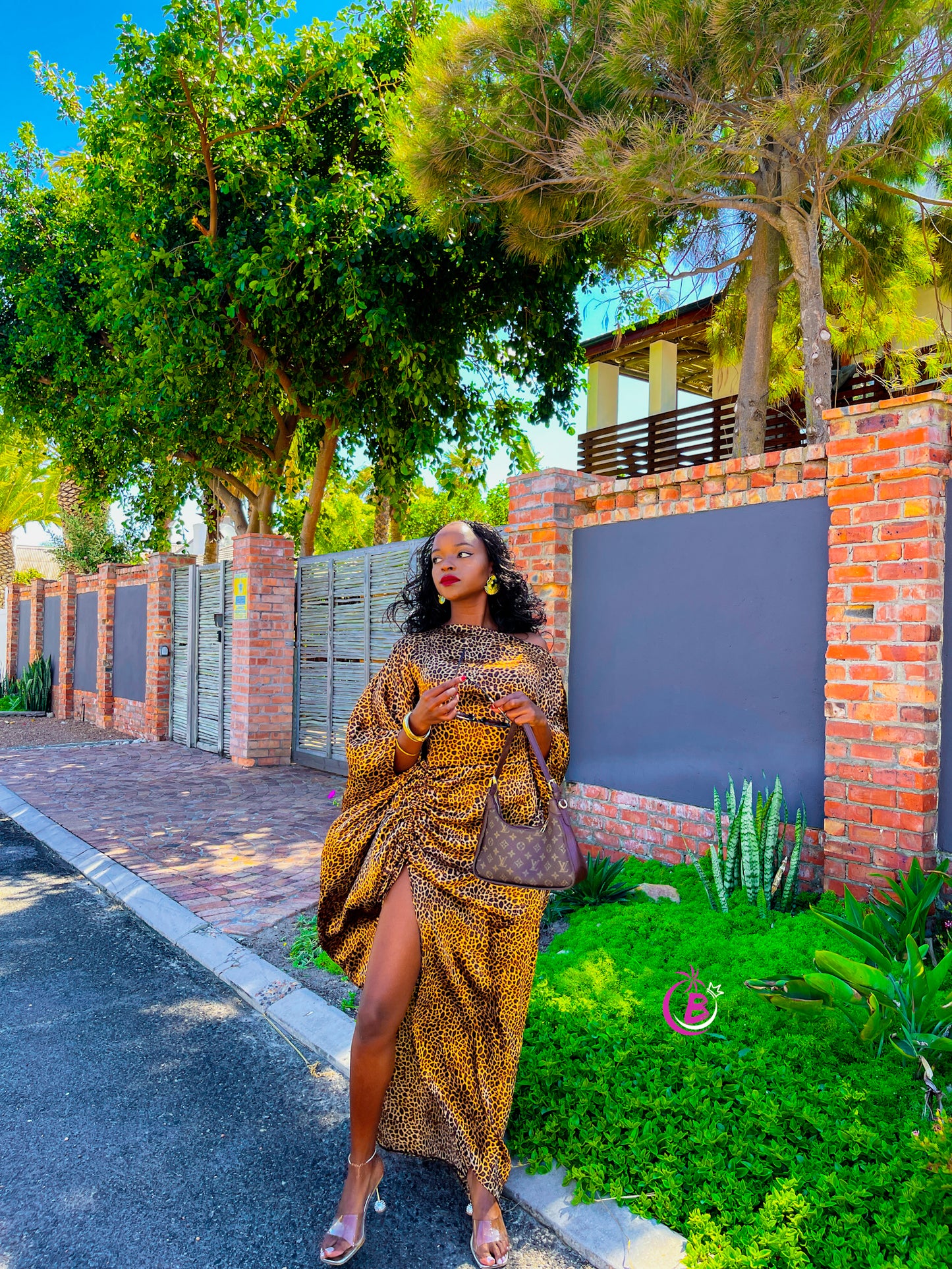 Brown Leopard Slit Kaftan