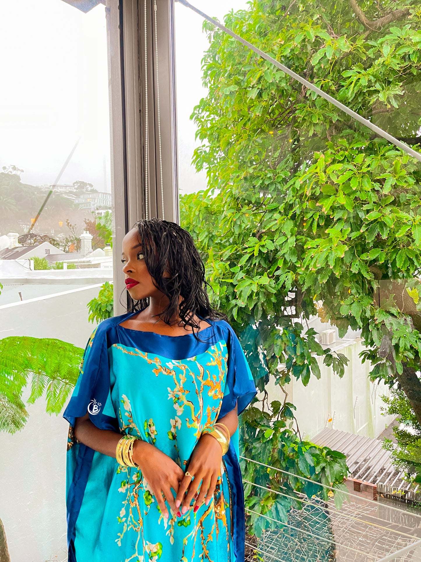 Ocean Blue Silk Dera