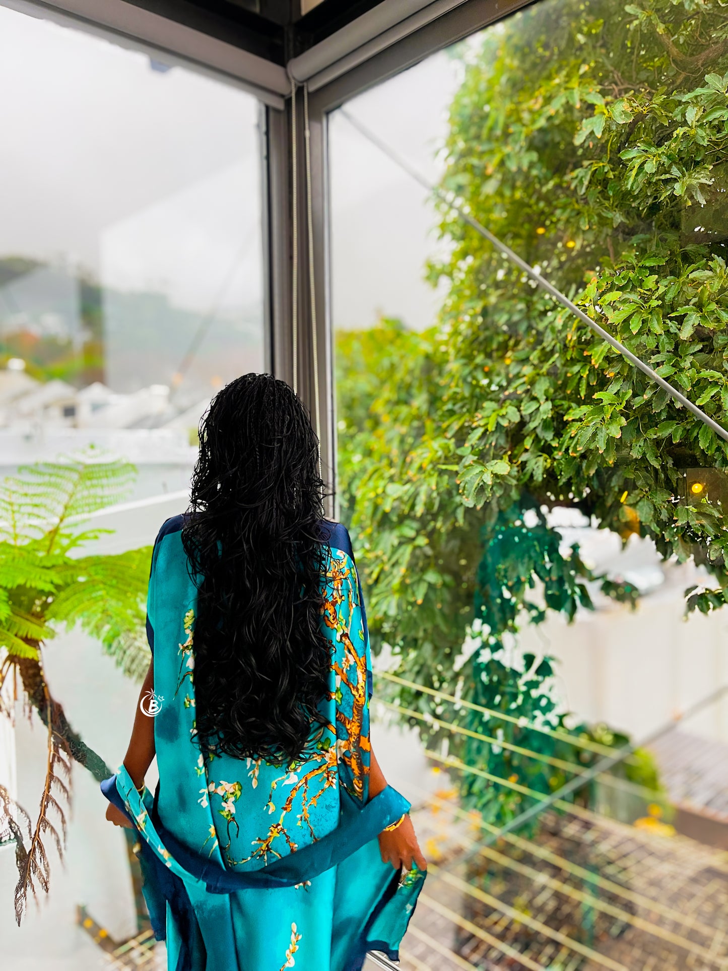 Ocean Blue Silk Dera