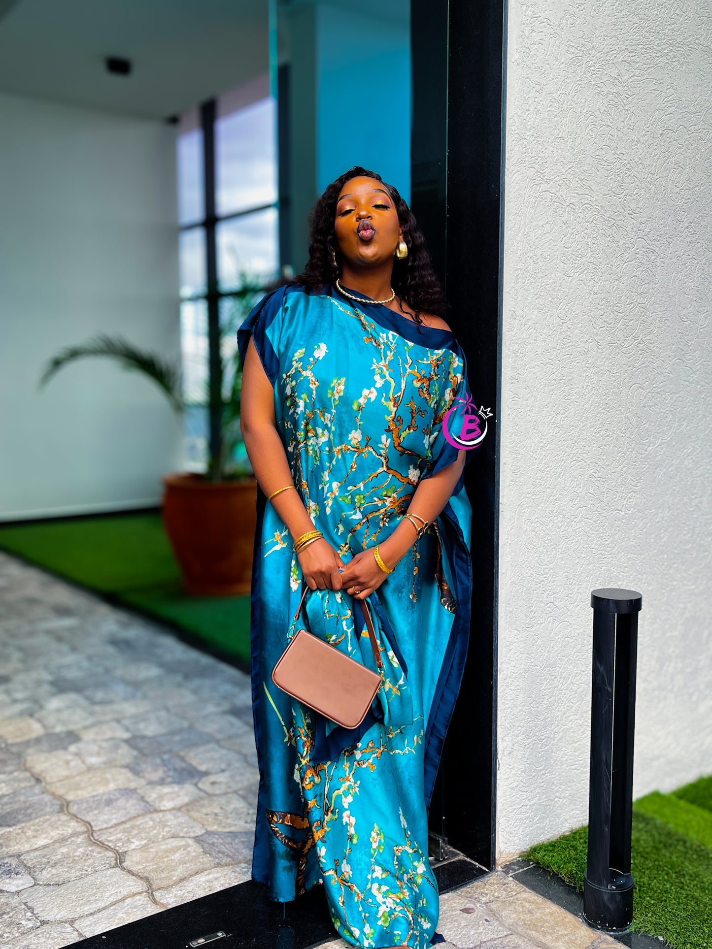 Ocean Blue Silk Dera
