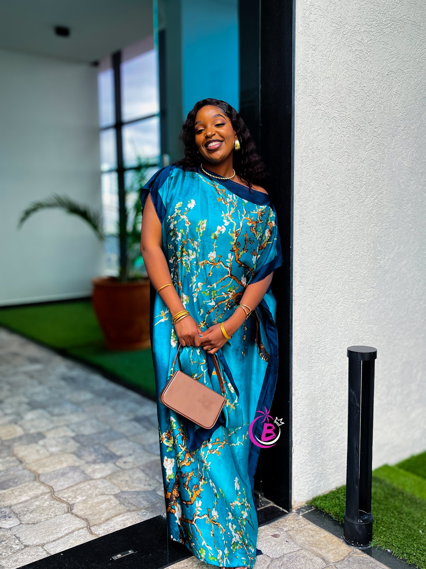 Ocean Blue Silk Dera