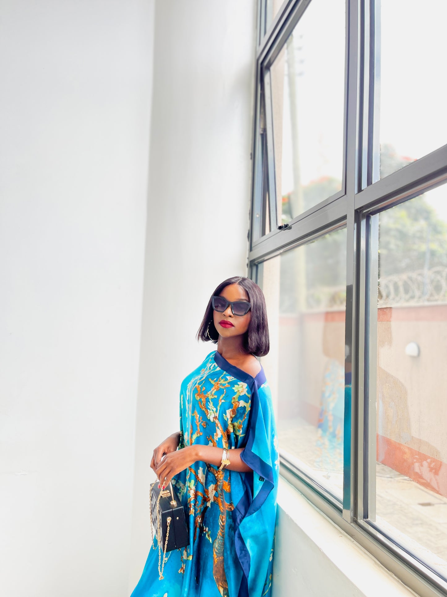 Ocean Blue Silk Dera