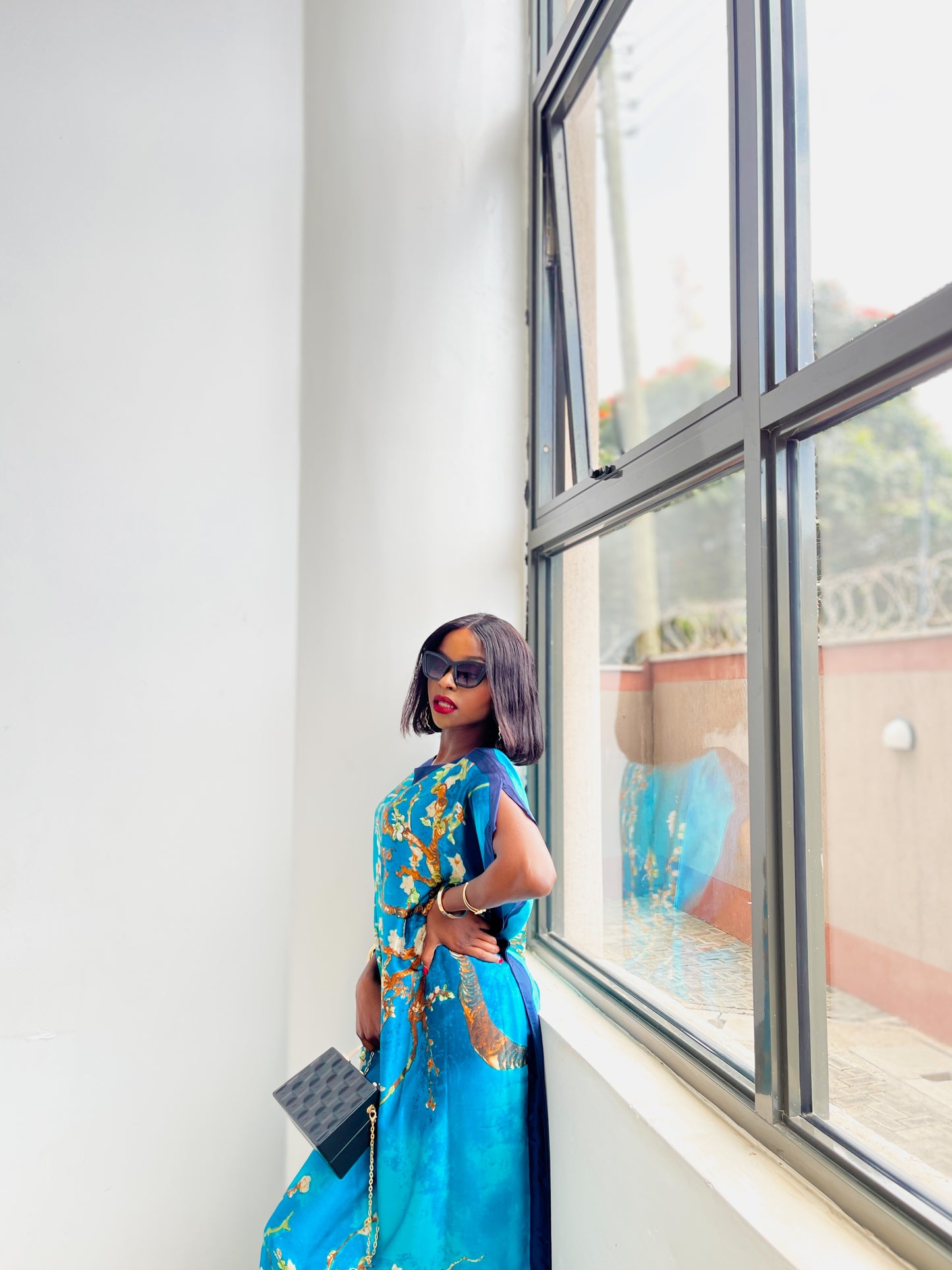 Ocean Blue Silk Dera