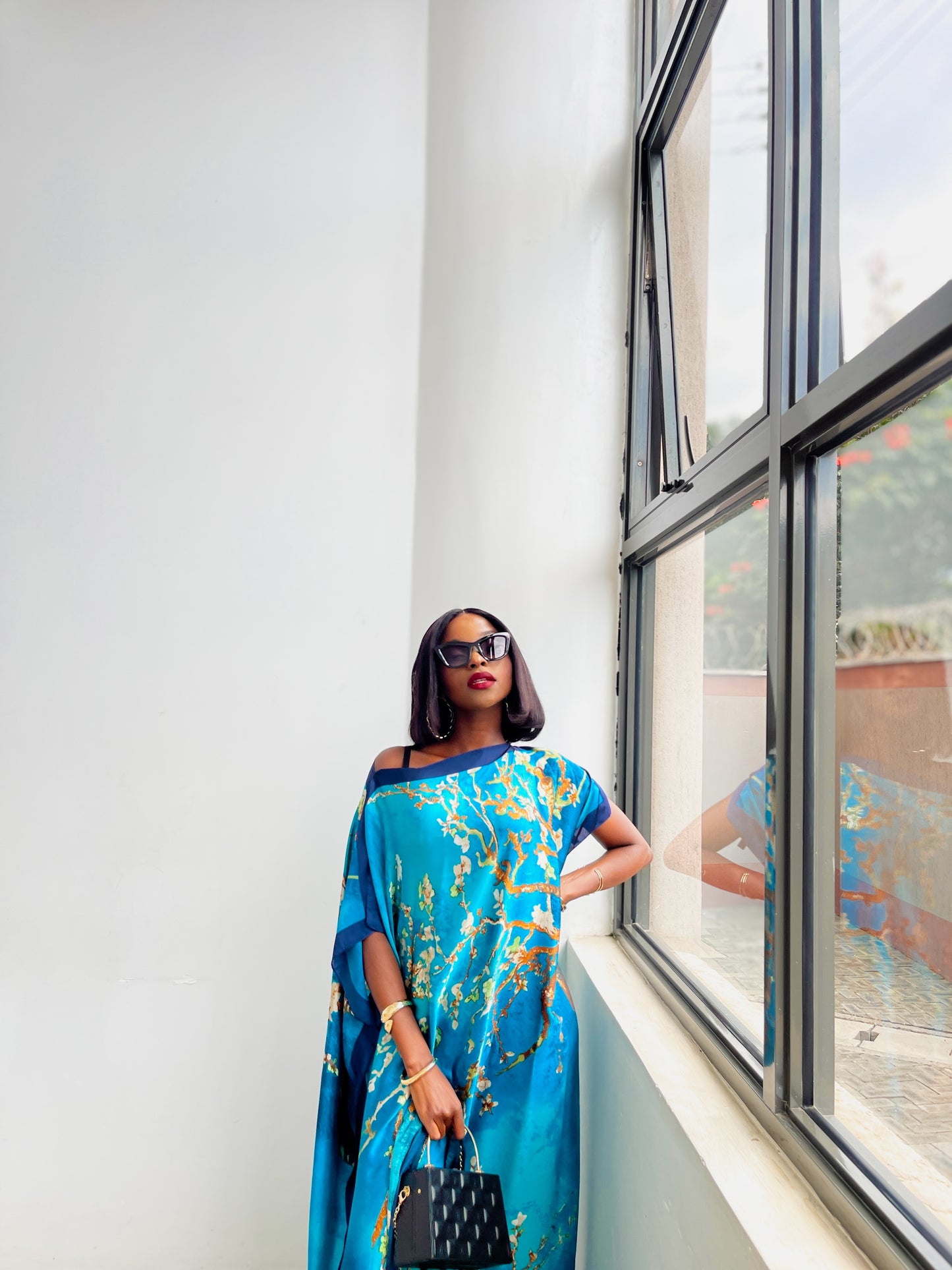 Ocean Blue Silk Dera