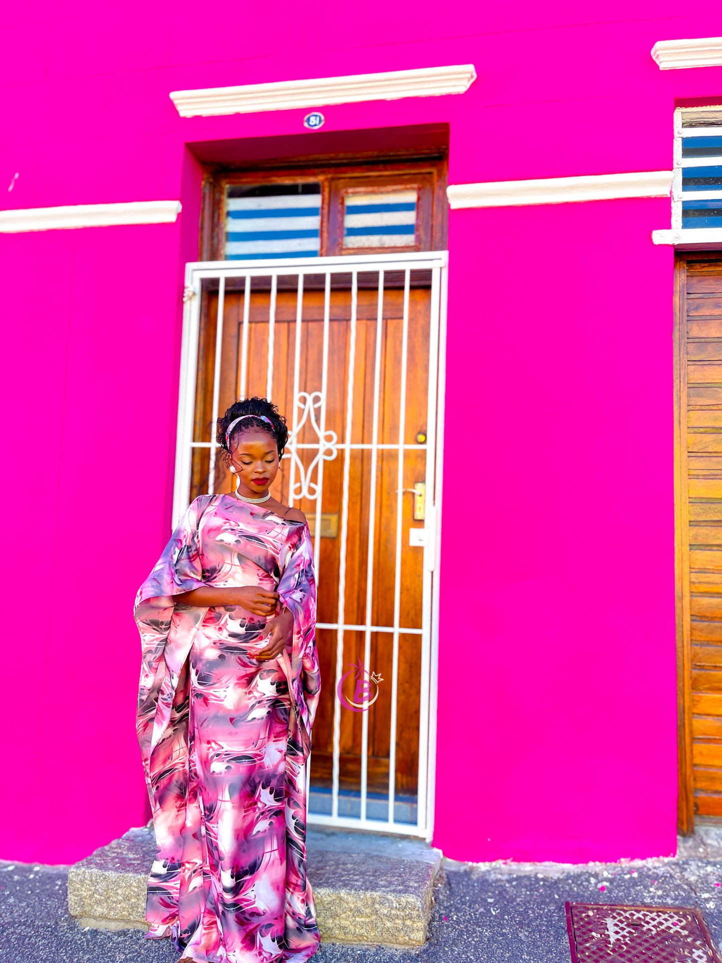 Lulu Pink Butterfly Kaftan