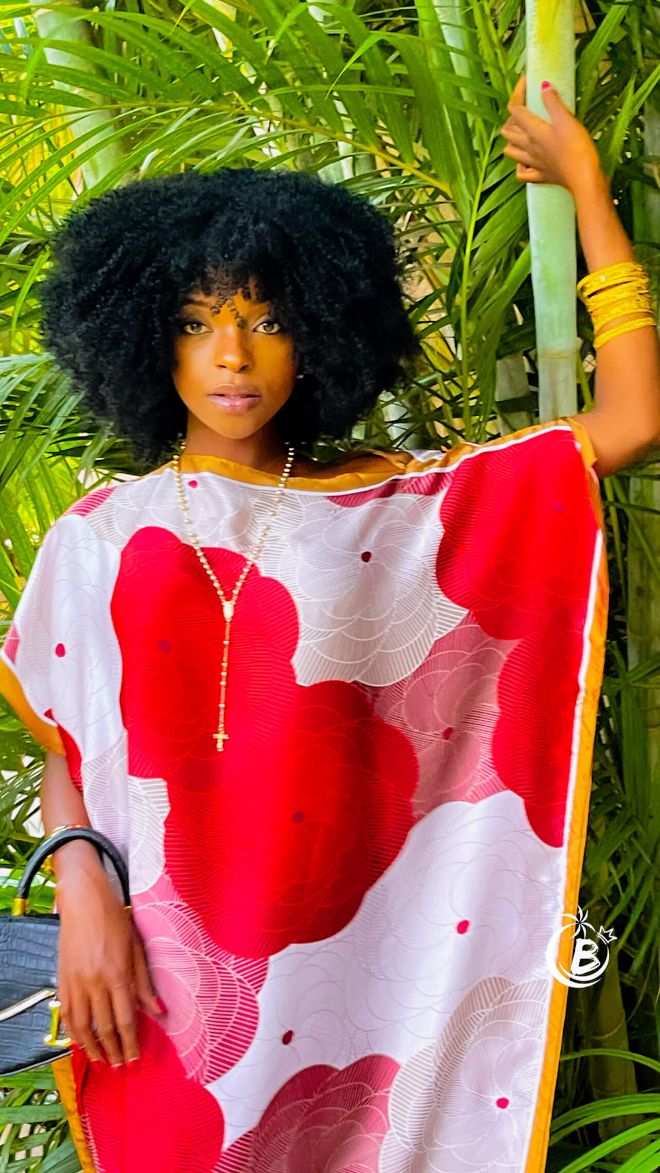 Red & White Flower Silk Dera - Coastal Basics