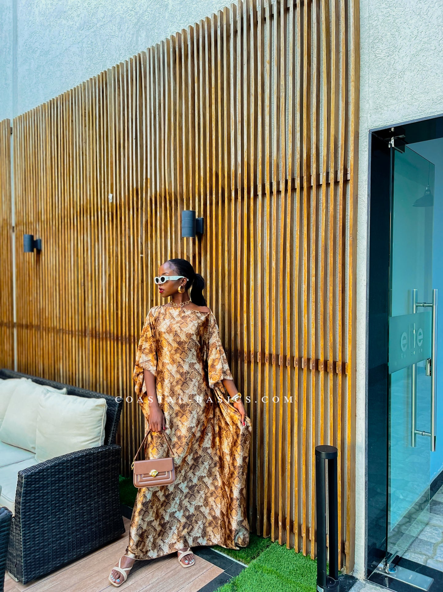 IT GIRL Animal Print Butterfly Slit Kaftan