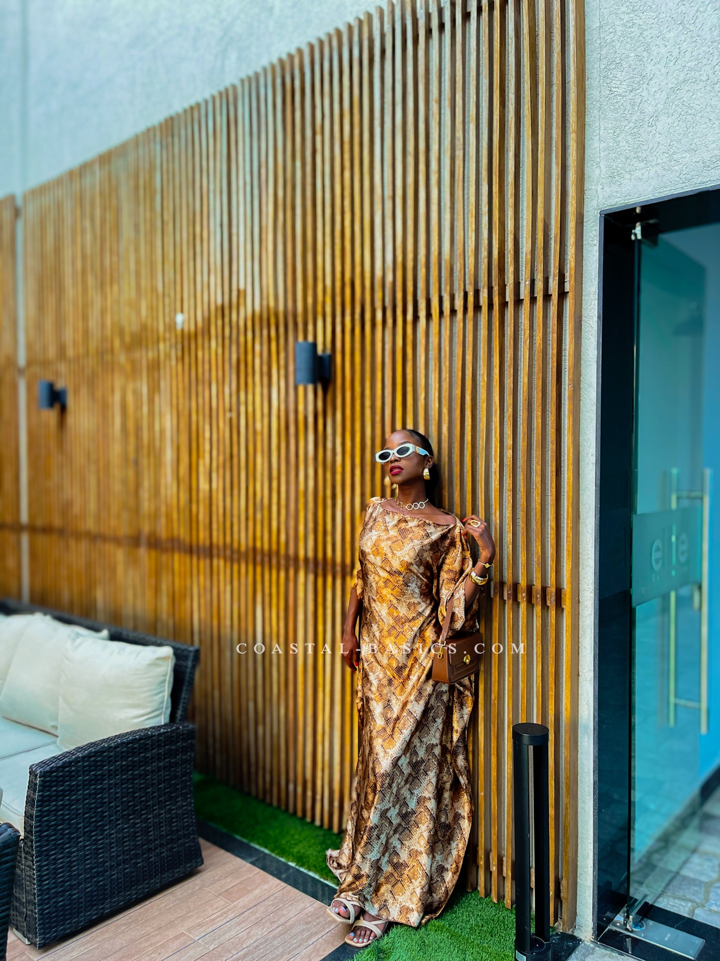 IT GIRL Animal Print Butterfly Slit Kaftan