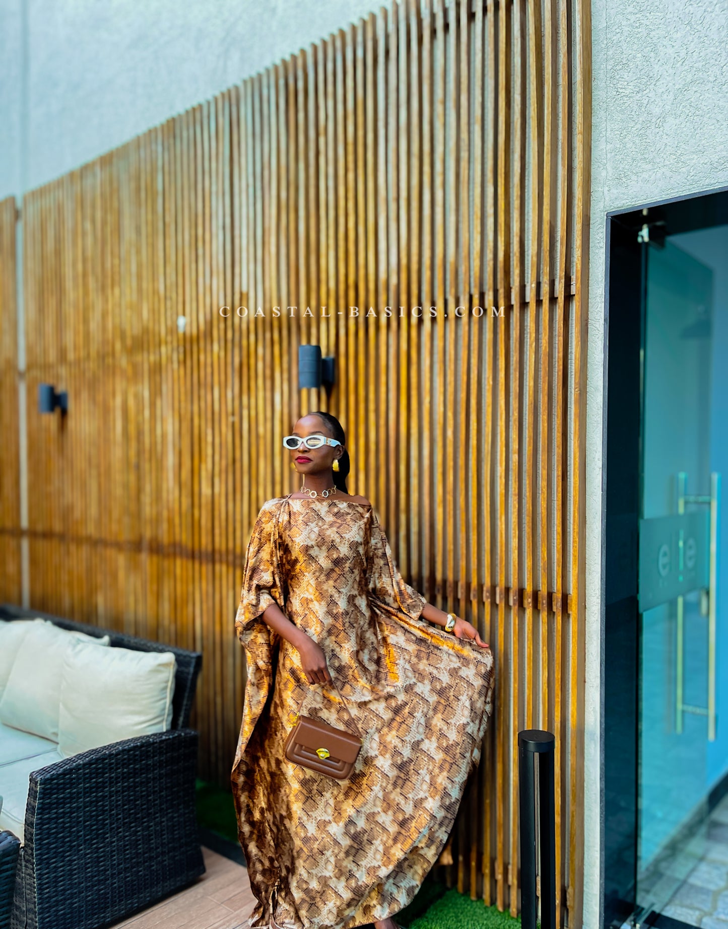 IT GIRL Animal Print Butterfly Slit Kaftan