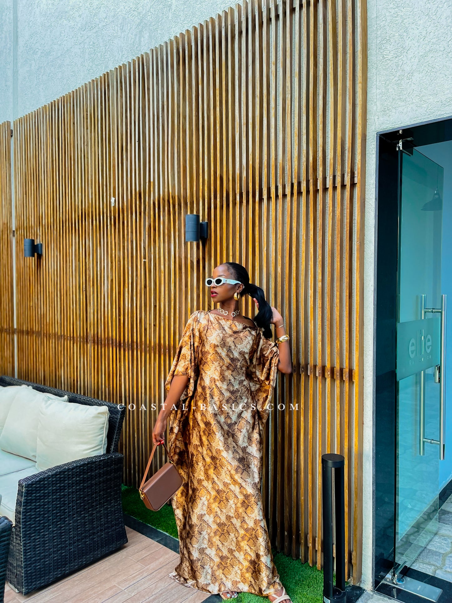 IT GIRL Animal Print Butterfly Slit Kaftan