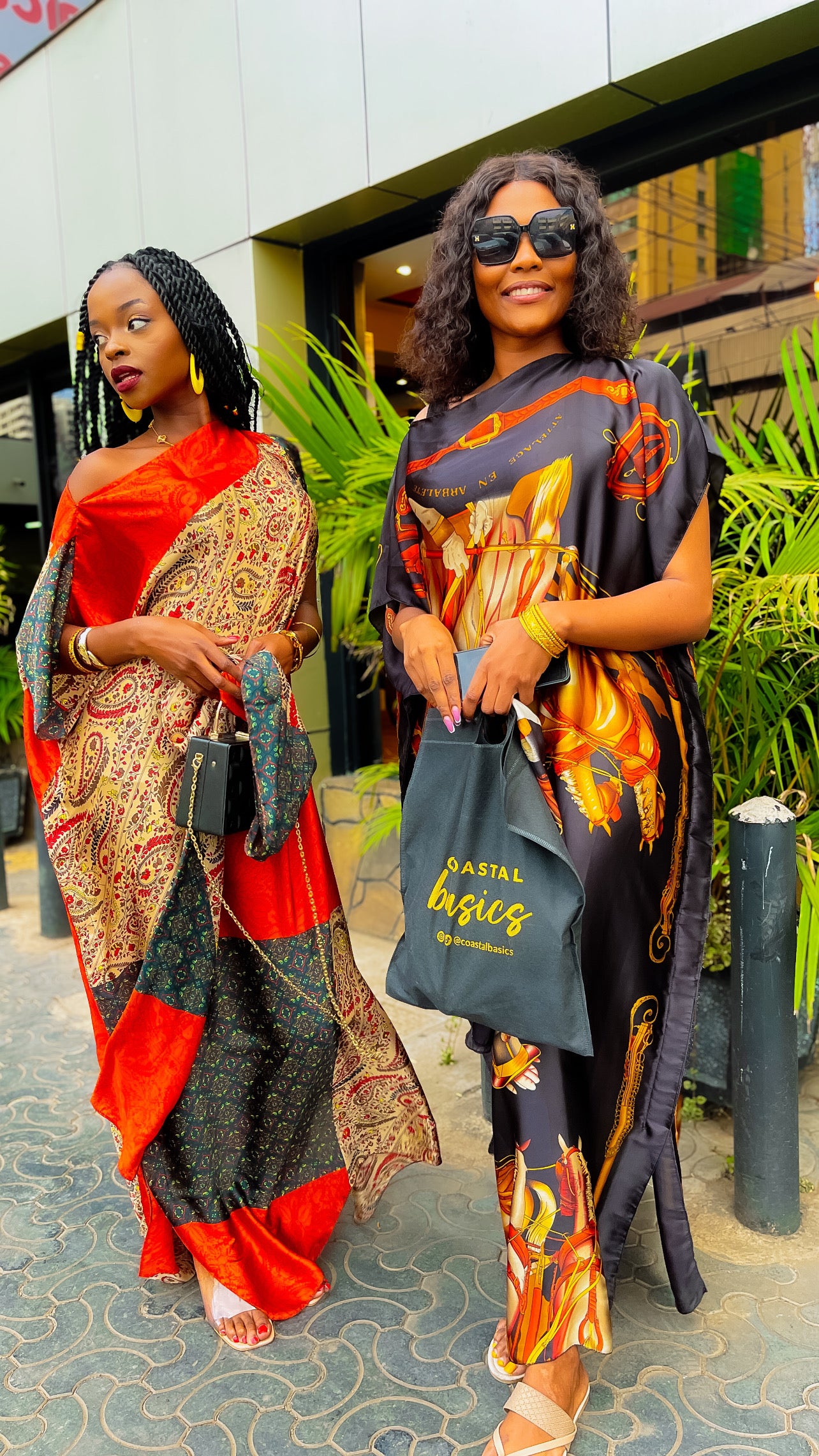 Orange Tribal Pattern Silk Dera